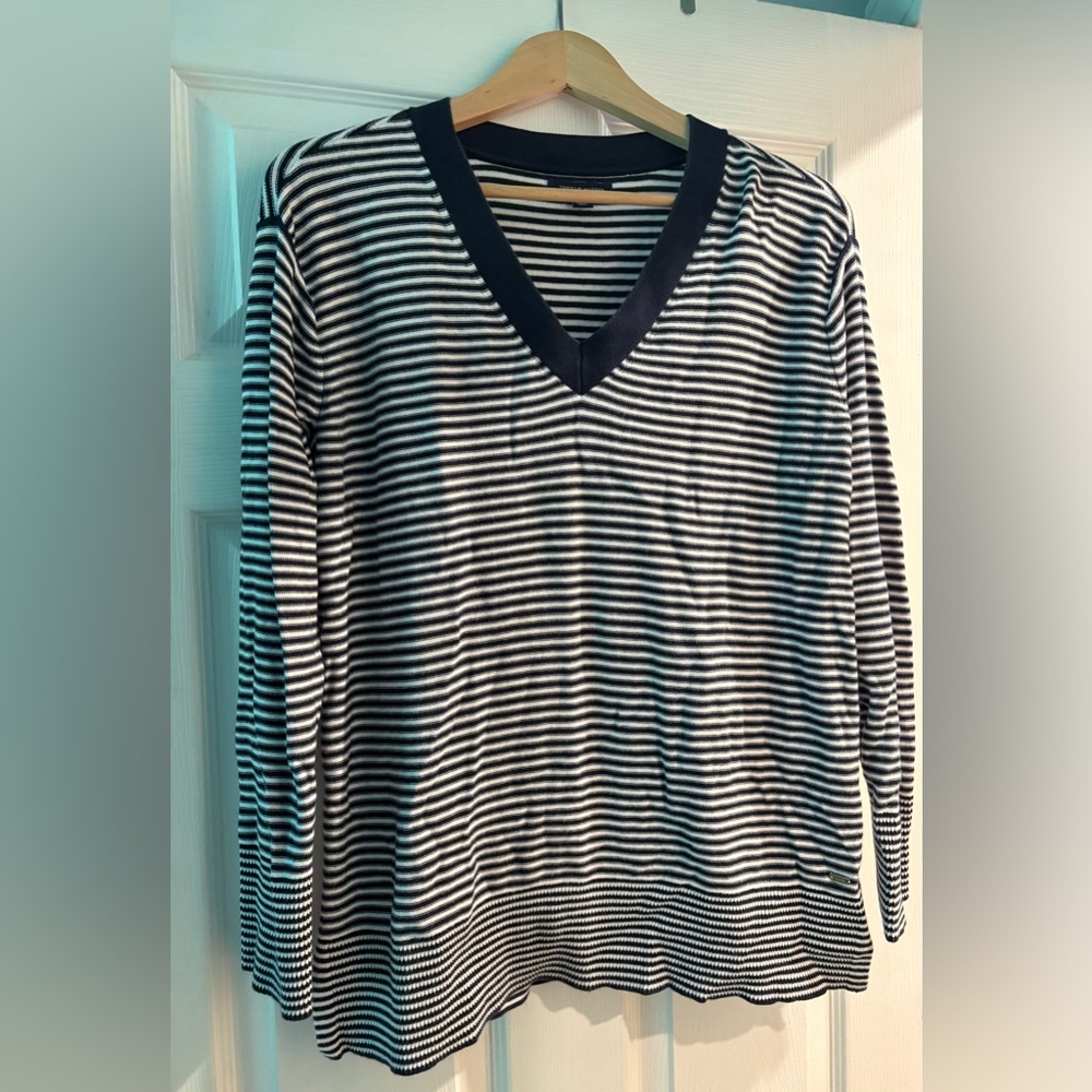 Tommy Hilfiger Navy and White Striped Blouse